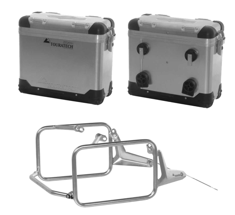 ZEGA Proパニアシステム「アルミ」31+31L ZEGA Pro aluminium pannier system 31/31 litres with stainless steel rack for BMW R1300G