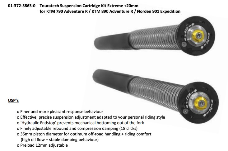 Cartridge Kit Extreme for KTM 790 Adventure R / KTM 890 Adventure R / Norden 901 Expedition